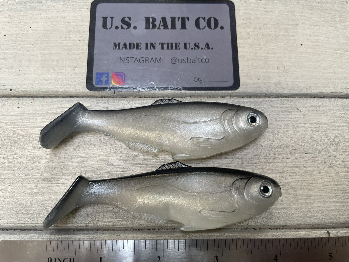 4-Inch Pearl Shad Weedless Swimbait - Pack of 2 Fishing Lures