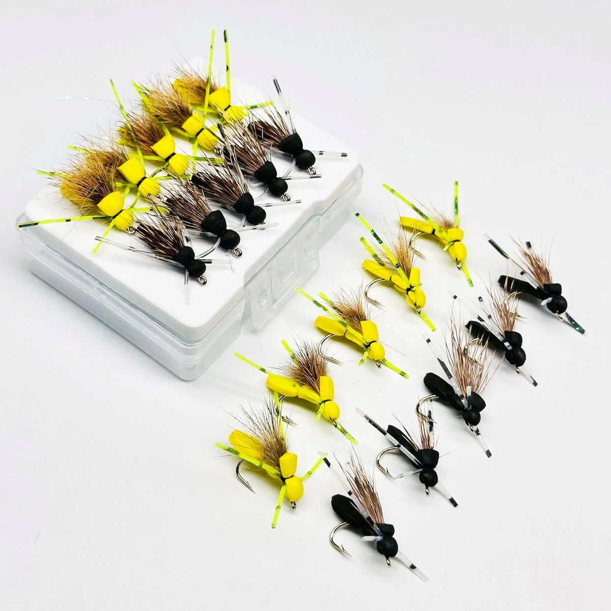 10 Pcs Fly Fishing Lures Dry Flies Mayfly Foam Body Topwater Baits for Trout Bass Salmon