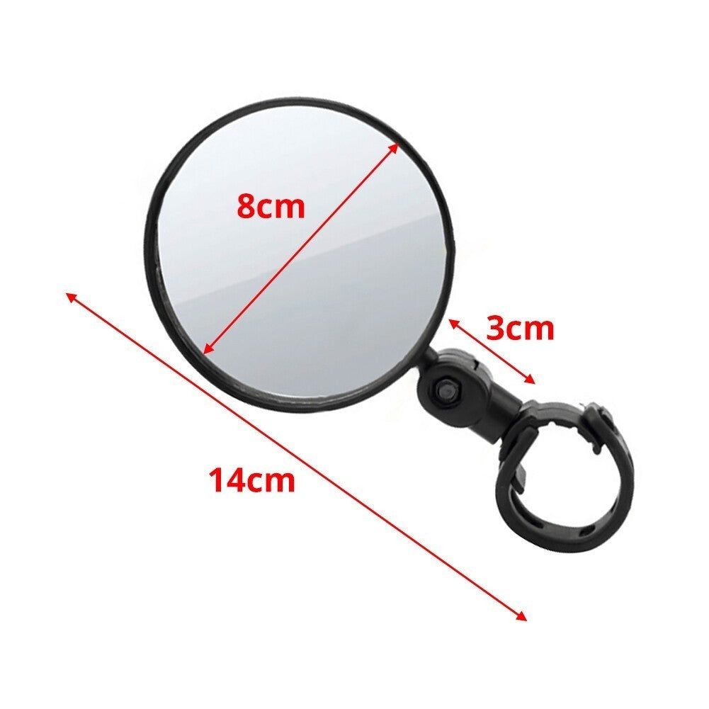 Adjustable Bicycle Handlebar Mirror - 360° Rotatable Wide Angle Rearview
