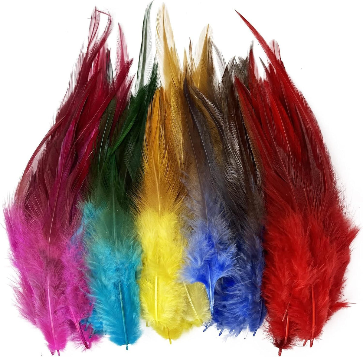 100PCS Rooster Feathers for Costumes Jewelry Crafts - Lightweight & Dyed