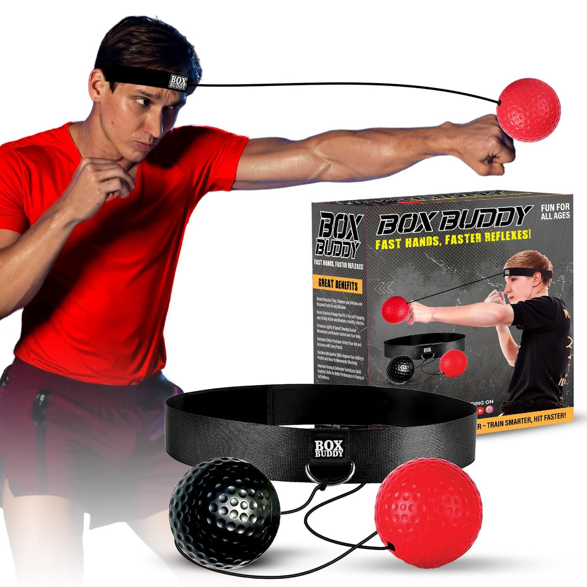 Boxing Reflex Ball Set for All Ages - Improve Speed, Agility & Coordination