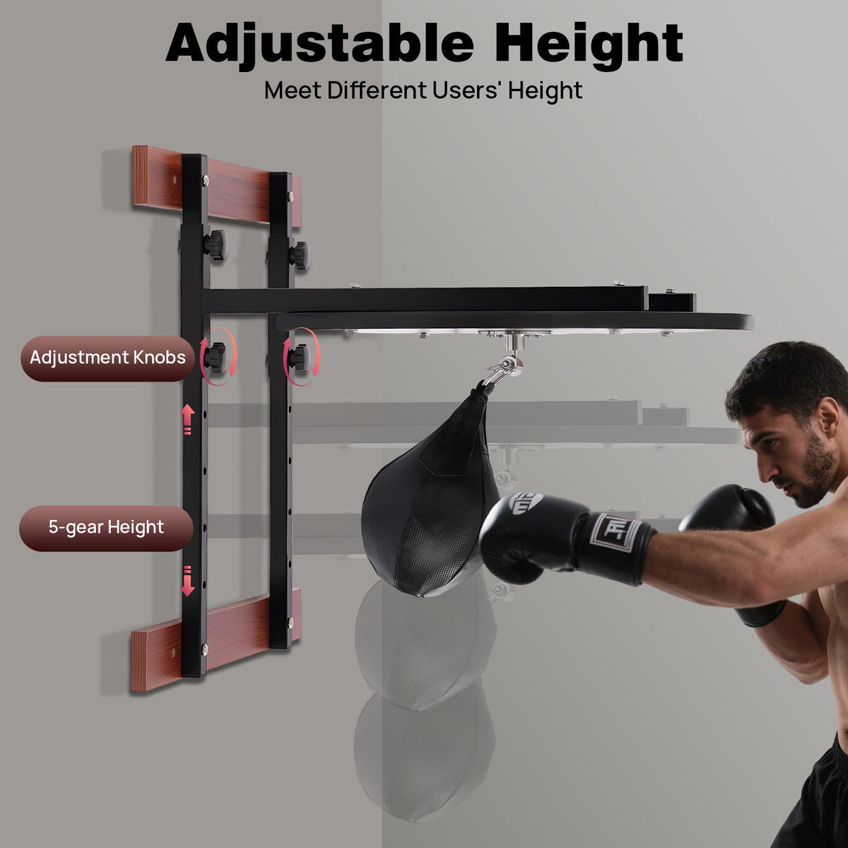 Heavy Duty Speed Bag Platform Kit with Adjustable Brackets for Boxing Training