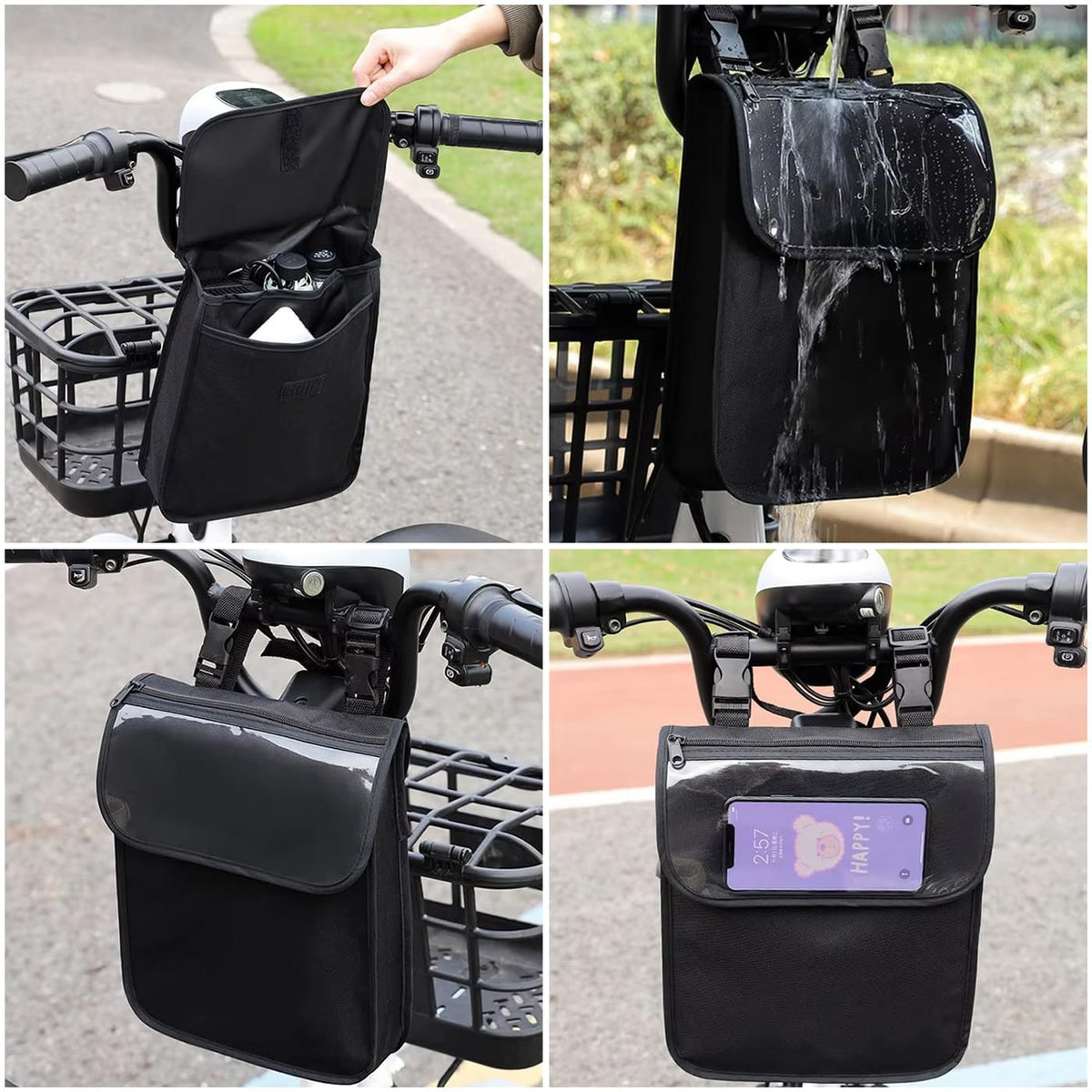 Large Capacity Waterproof Handlebar Bag for Electric Scooter & Bike