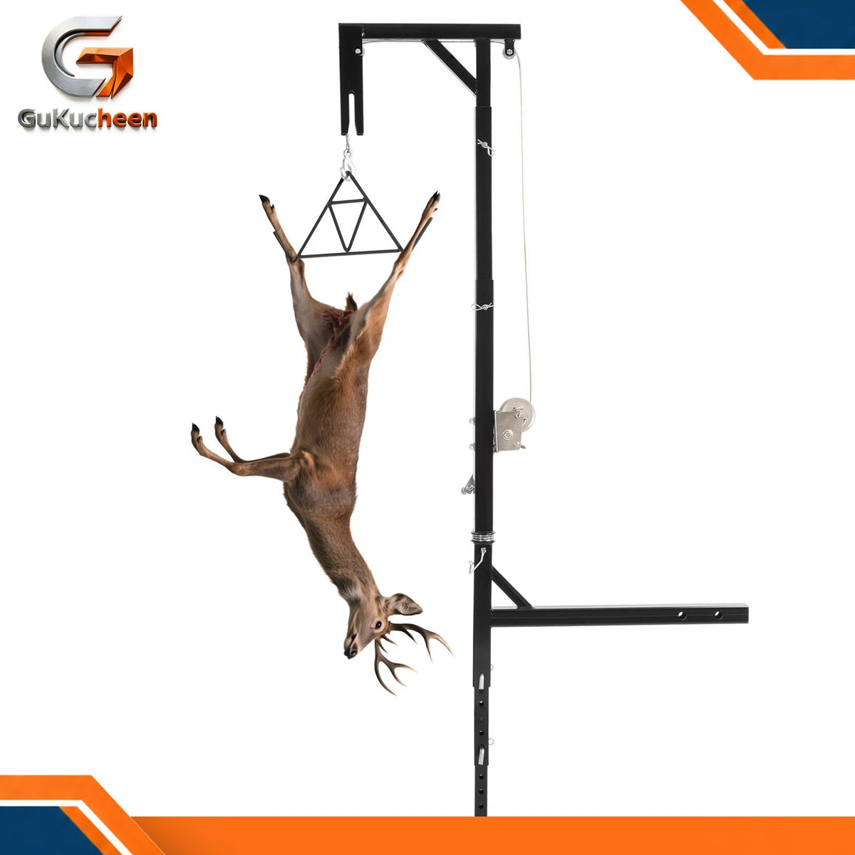 Hitch Mount Deer Hoist with Winch 400lb Capacity Swivel Gambrel Lift