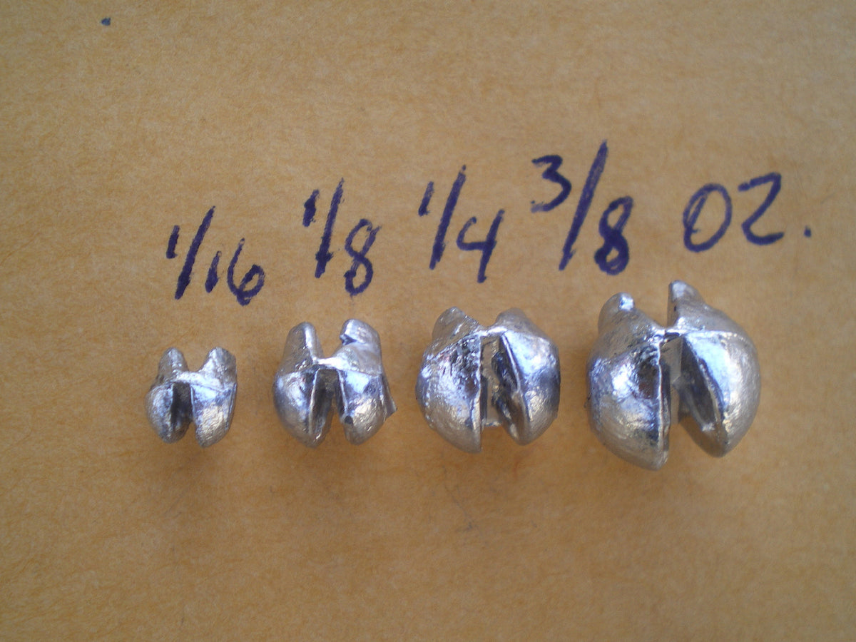 Removable Split Shot Sinker Set 1/16, 1/8, 1/4, 3/8 Oz. 100 Pcs for Fishing