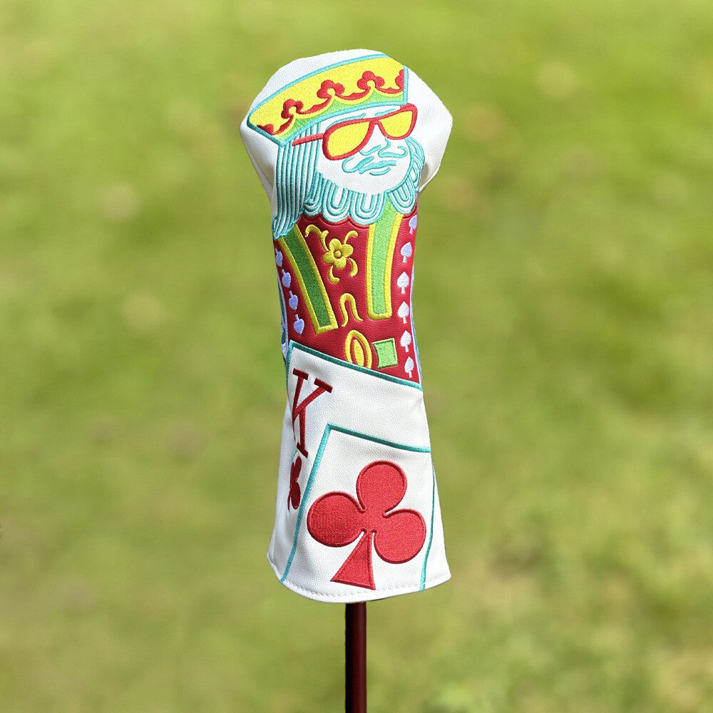 4-Pack Poker King & Queen Golf Club Head Covers for Driver & Fairway Woods