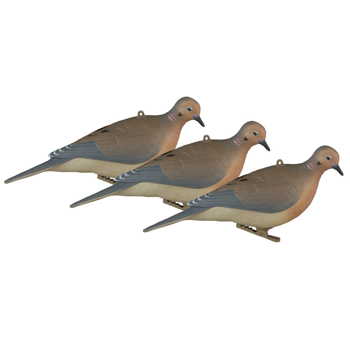 Realistic Mourning Dove Decoys Set - Full-Body Bird Hunting Props, 6 Pack