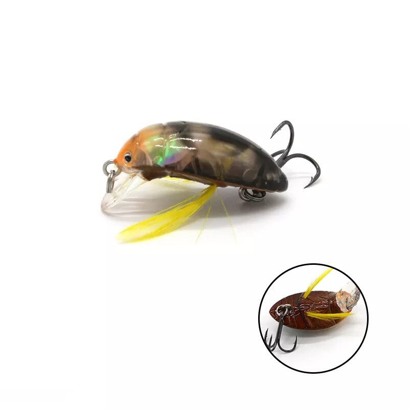 Floating Beetle Bug Fishing Lures Set - 6 Color Options, Water Surface Bait
