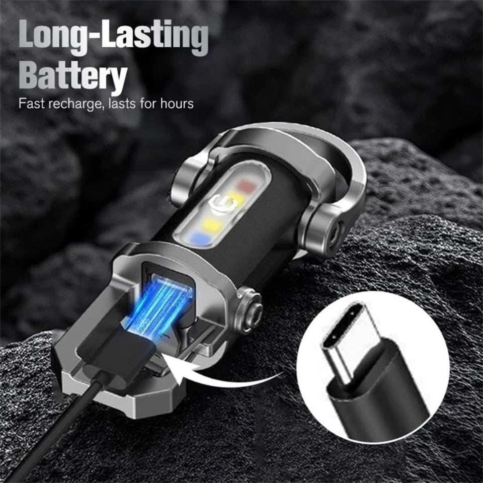 Mini LED Keychain Flashlight Waterproof Rechargeable Portable Torch for Camping