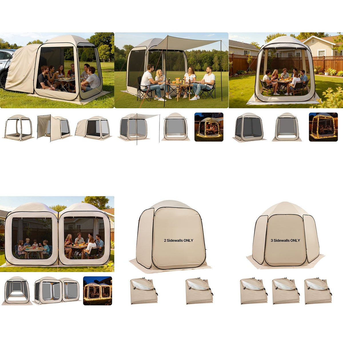 Large Pop-Up Screen House Tent for Outdoor Camping & Gatherings