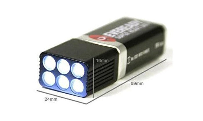 Mini LED Handheld Flashlight 9V Bright Torch for Camping Biking Hunting