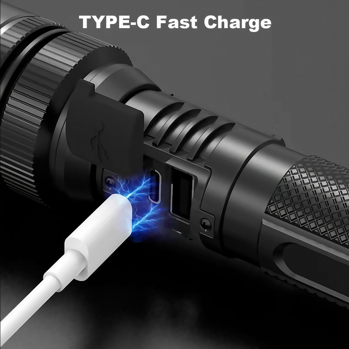 Super Bright Rechargeable LED Tactical Flashlight with Zoom & Power Bank
