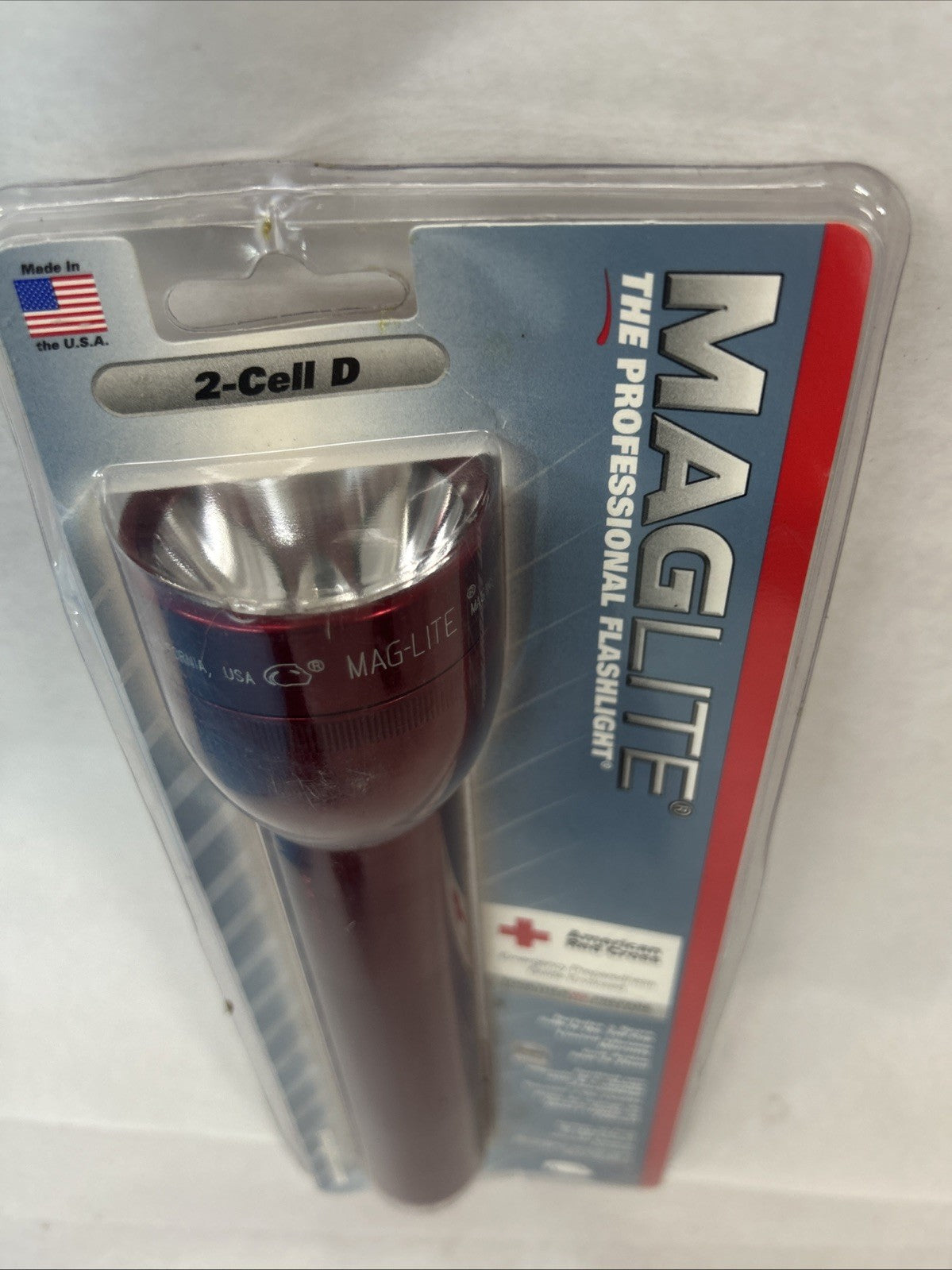 Heavy-Duty Krypton 2 Cell D Flashlight - Red