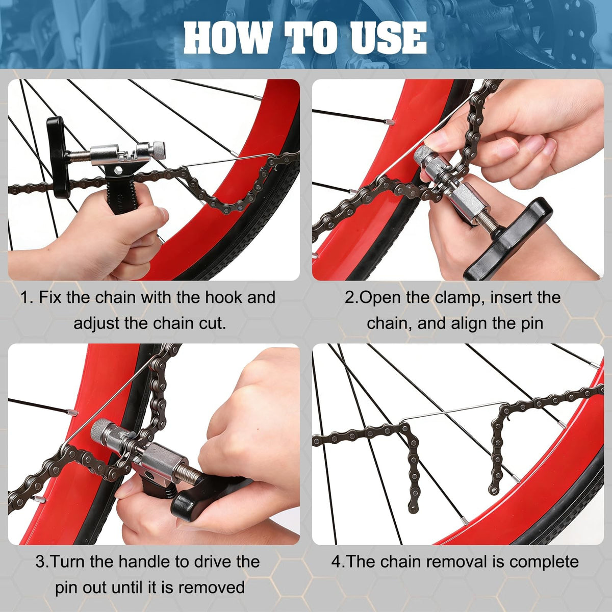 Universal Bike Chain Tool for Road & Mountain Bicycles - Durable Chain Breaker