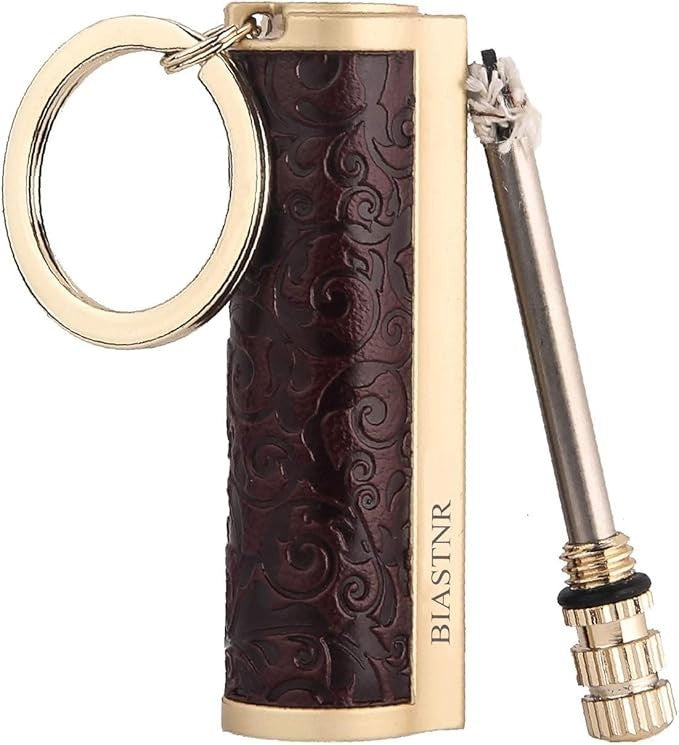 Permanent Match Keychain Fire Starter - Refillable Flint Lighter for Camping & Outdoor Use