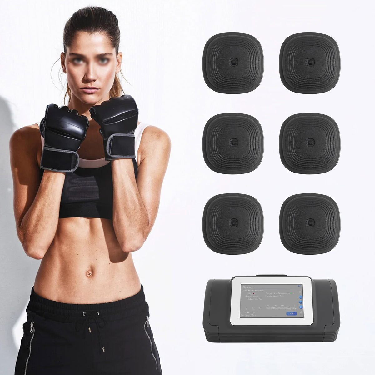Musical Boxing Punching Machine with 6 Targets and Bluetooth Connectivity