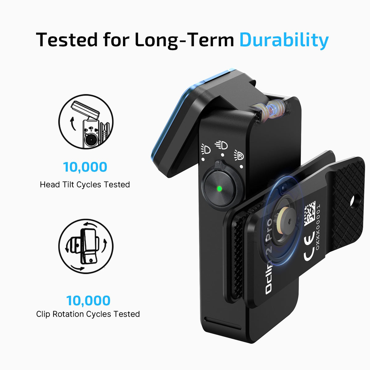LED Flashlight Clip with 530 Lumens Floodlight & Spotlight - Dual-Axis Adjustable