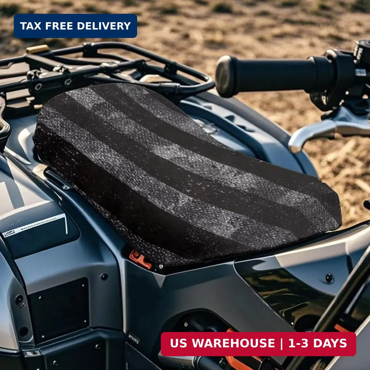 American Flag ATV Seat Cover Waterproof Non-Slip Universal 23x10 Inches
