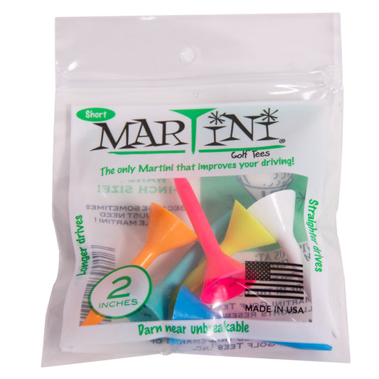 Golf Tees 2 Inch Assorted Color 6-Pack Durable Plastic T-Set for Golf