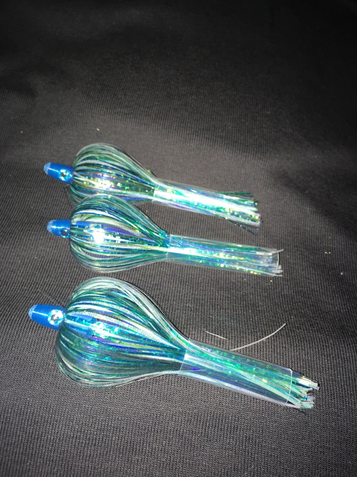 Salmon Trolling Flies Pack of 3 - 4 Inch Unrigged Blue & Glow
