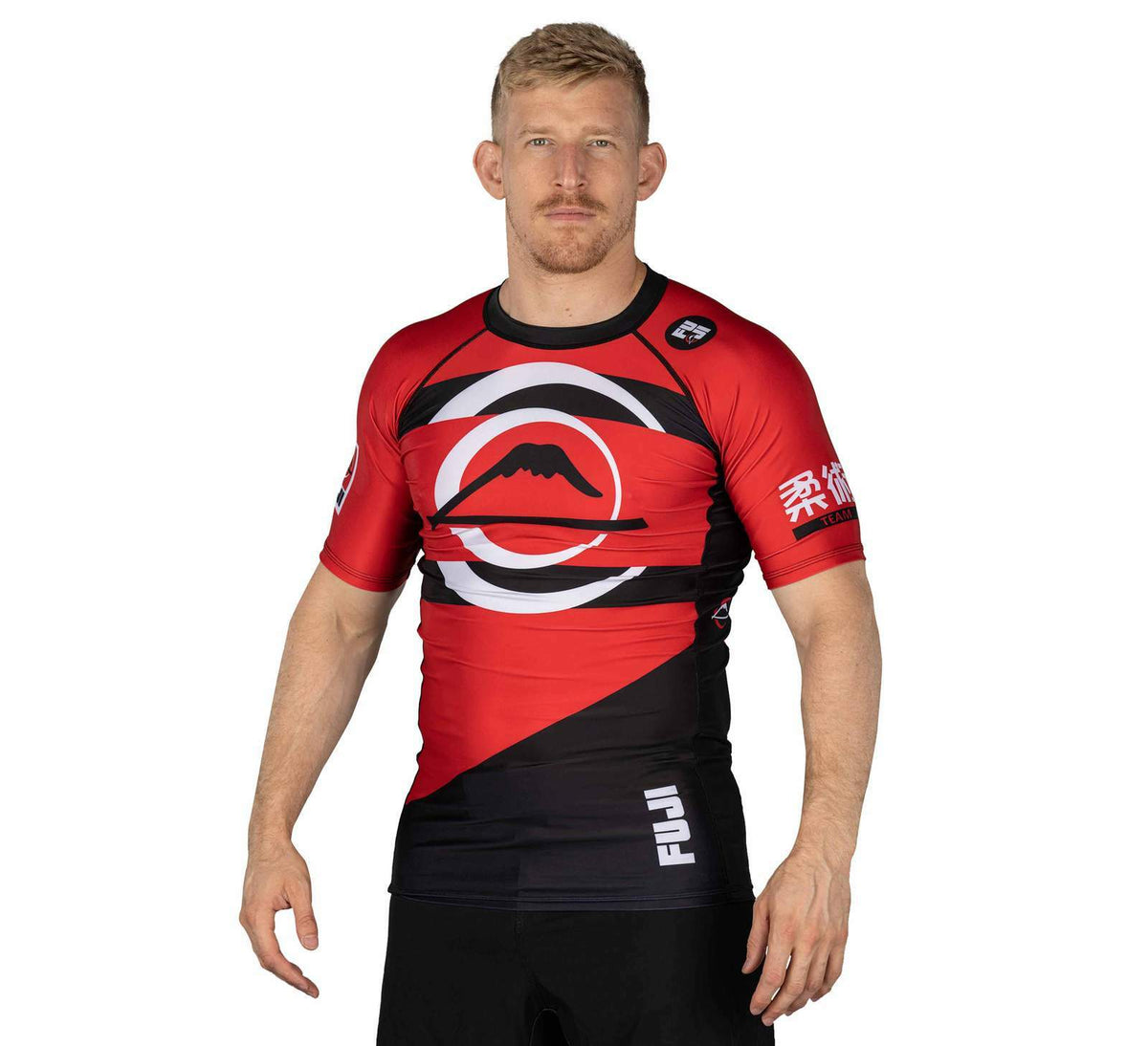 MMA Rashguard Short Sleeve Compression Shirt for BJJ & Training - Red