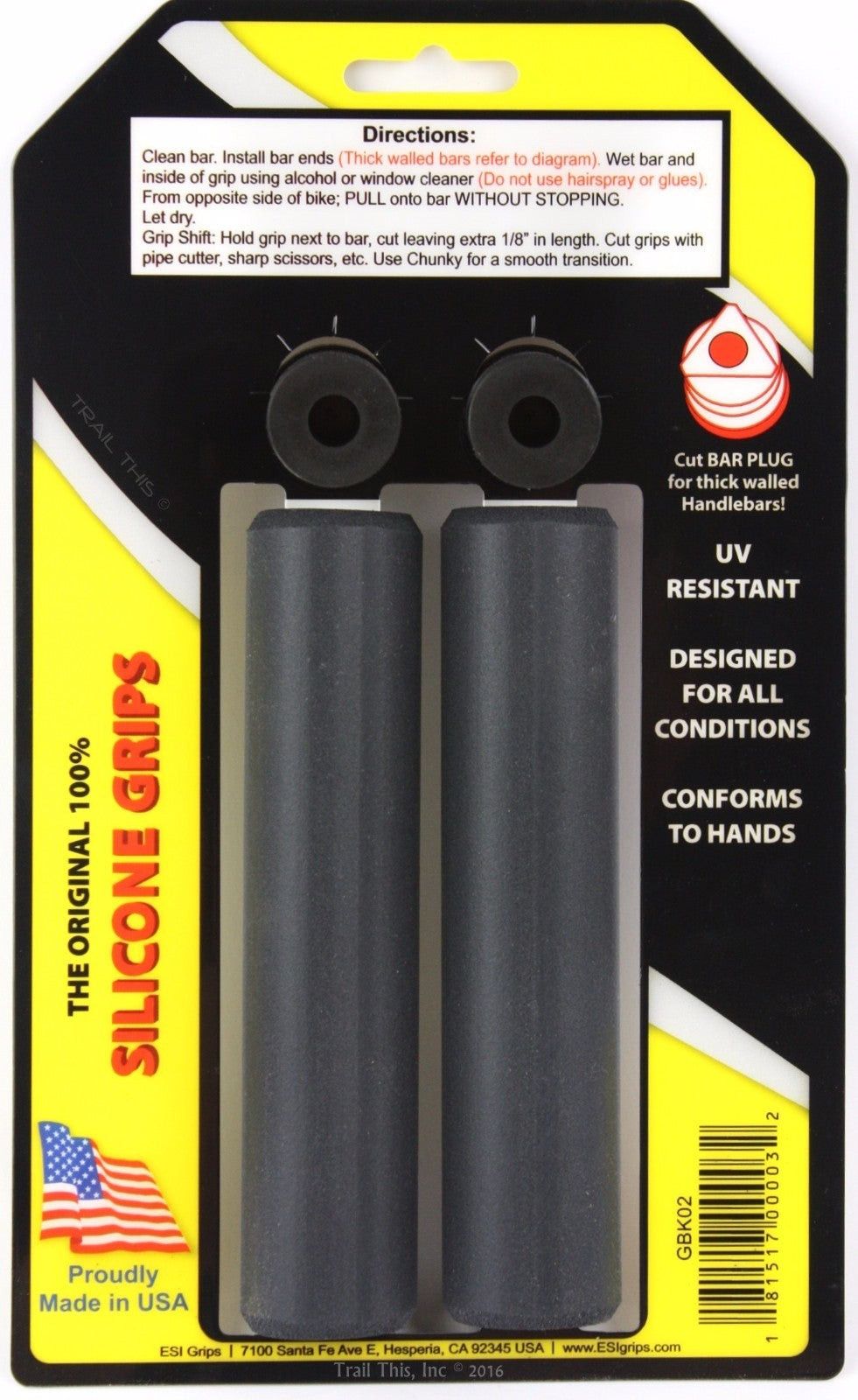 MTB Bike Grips Silicone Shock Absorbing 32mm Black - Pair