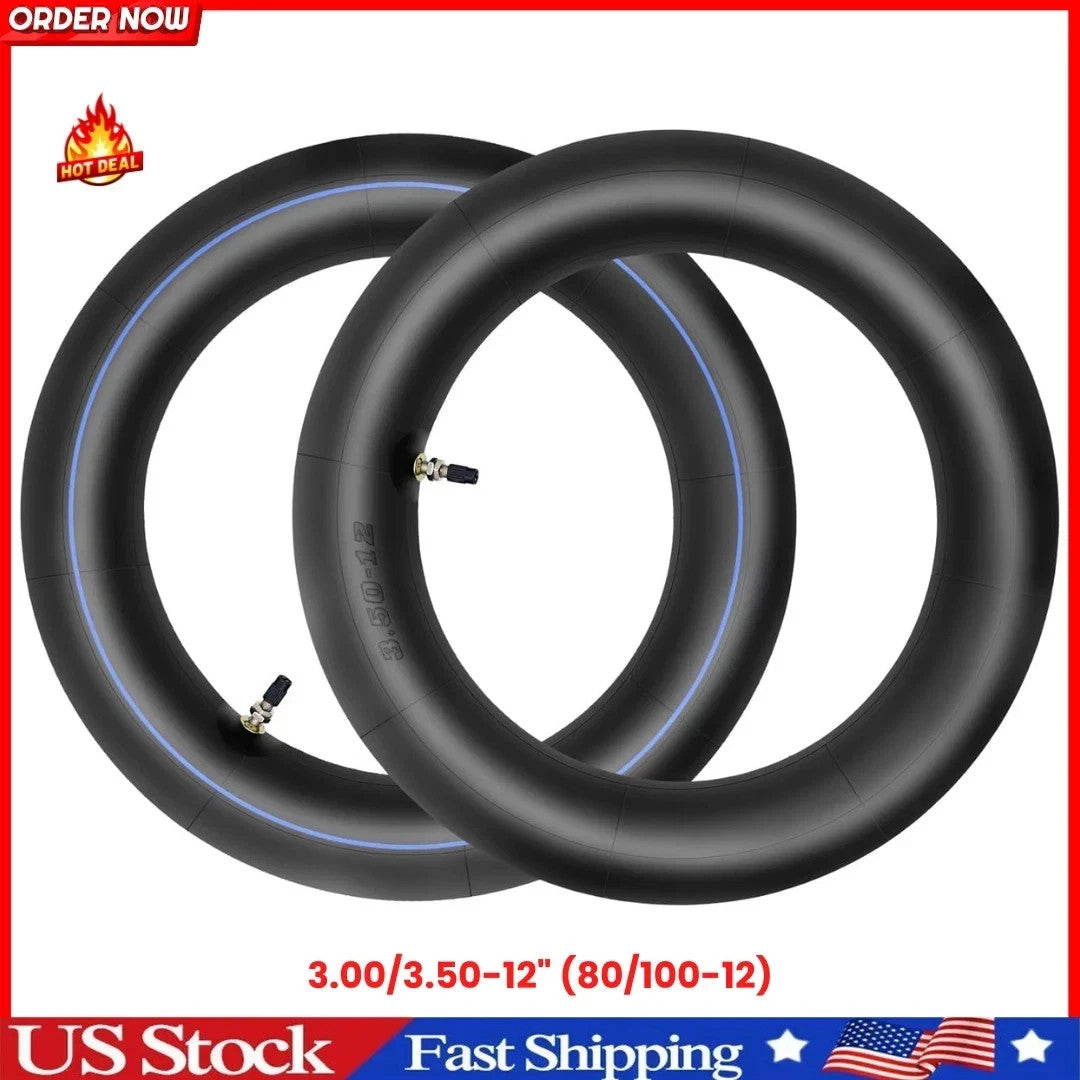 2-Pack 3.00-12 Inch Dirt Bike Inner Tubes for 80/100-12 Tires - Universal Fit