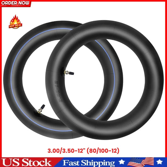 2-Pack 3.00-12 Inch Dirt Bike Inner Tubes for 80/100-12 Tires - Universal Fit