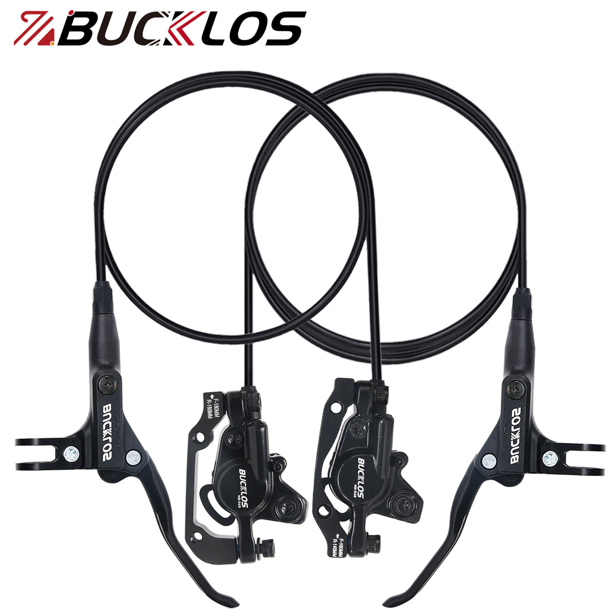 Hydraulic Disc Brake Set for Mountain and Road Bikes - Dual Piston, Universal Mount