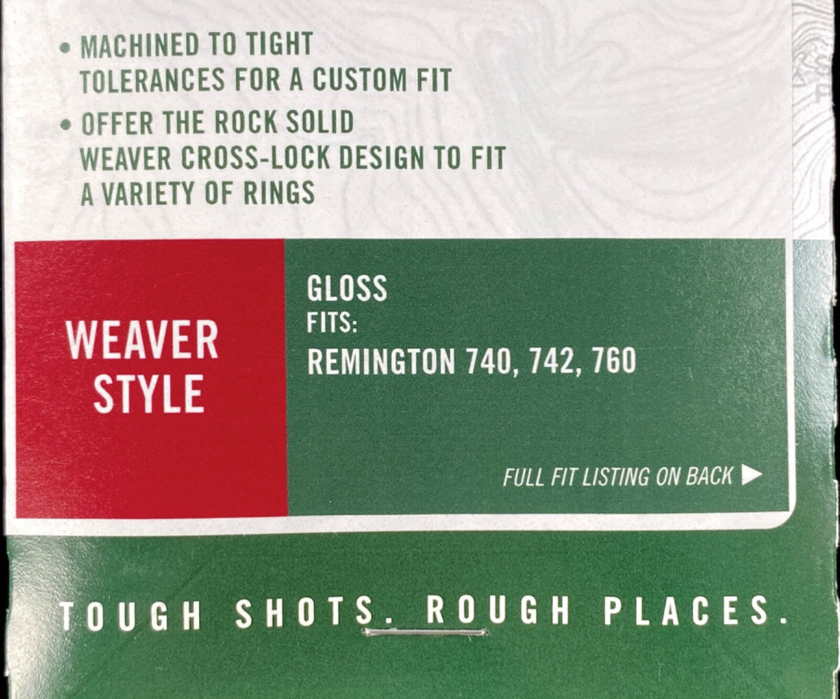 Weaver One-Piece Base for Remington 740/742/760 Rifles - Gloss Black