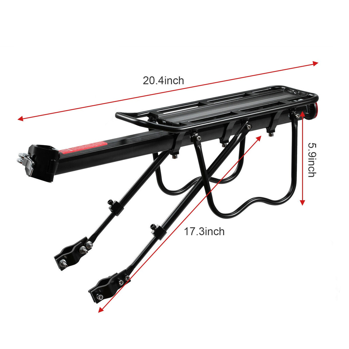 Heavy Duty Bicycle Rear Rack Cargo Carrier with 110 Lb Capacity
