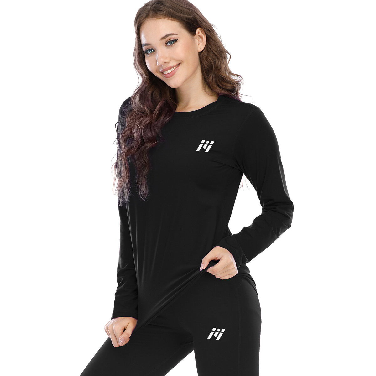 Women Thermal Fleece Long Johns Base Layer Top for Skiing Winter