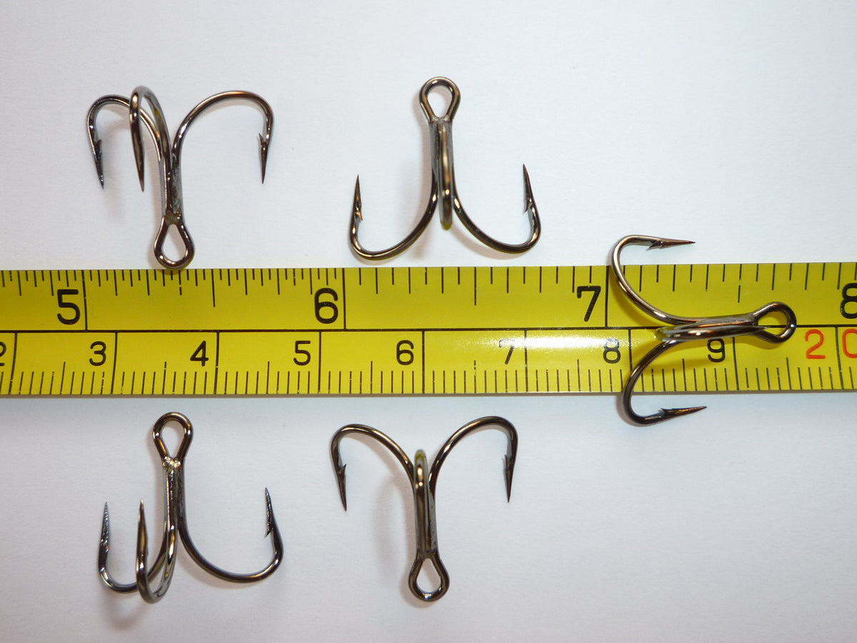 Mustad Triple-Grip Size 6 Treble Hooks Bulk (TG76-BN) Wide-Gap Short-Shank