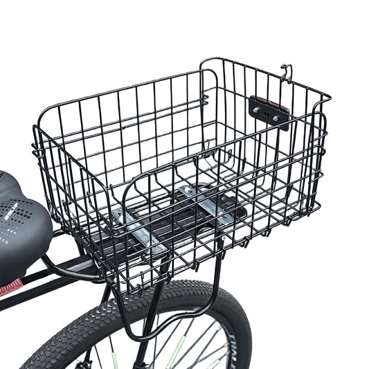 Foldable Bicycle Front and Rear Basket - Large Capacity, Rust-Resistant