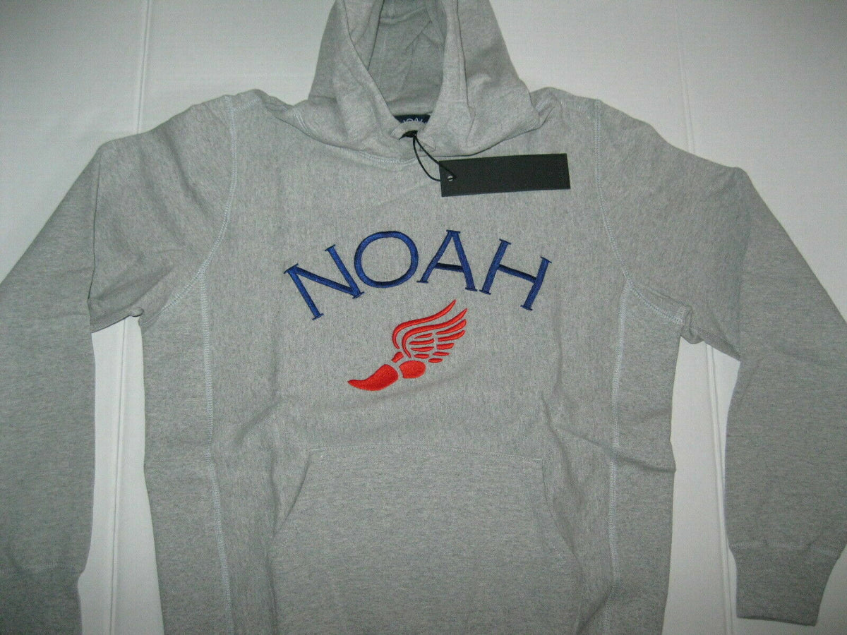 Women's Embroidered Hoodie with Wing Foot Logo Heather Grey Size S