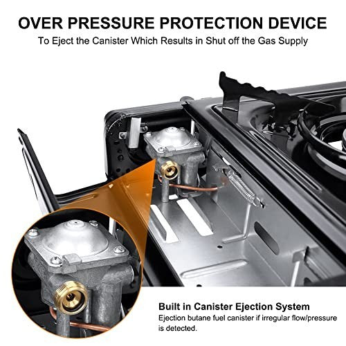 Portable Dual Fuel Camping Stove - Propane & Butane, CSA Certified with Carrying Case
