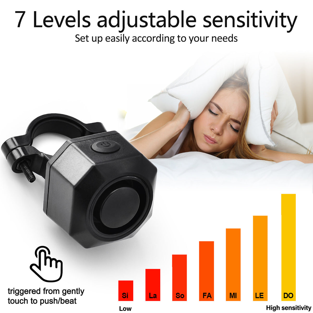 Wireless Bike Alarm System with Remote, Vibration Detection & Waterproof USB Rechargeable