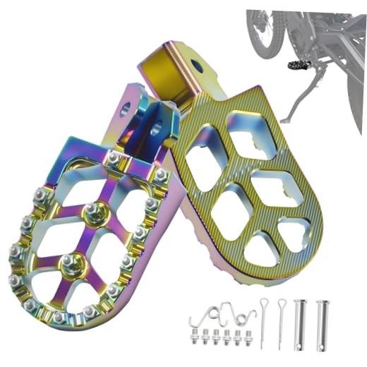 Electric Bike Foot Pegs - Wider CNC Aluminum Pedals with Springs for Mountain & Dirt Bikes
