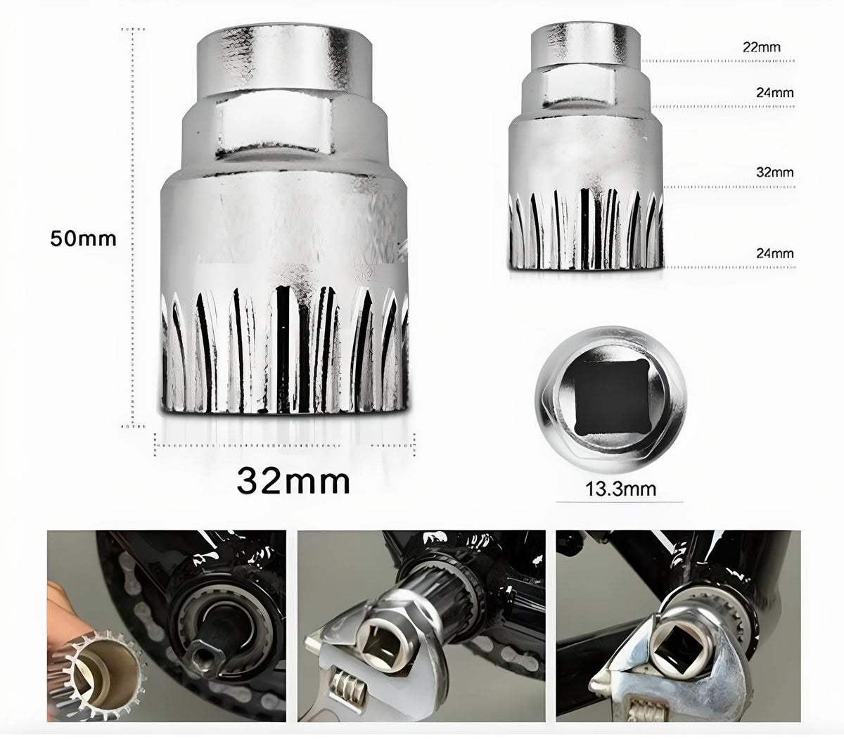 6-Piece Bicycle Repair Tool Set with Chain Breaker & Crank Extractor