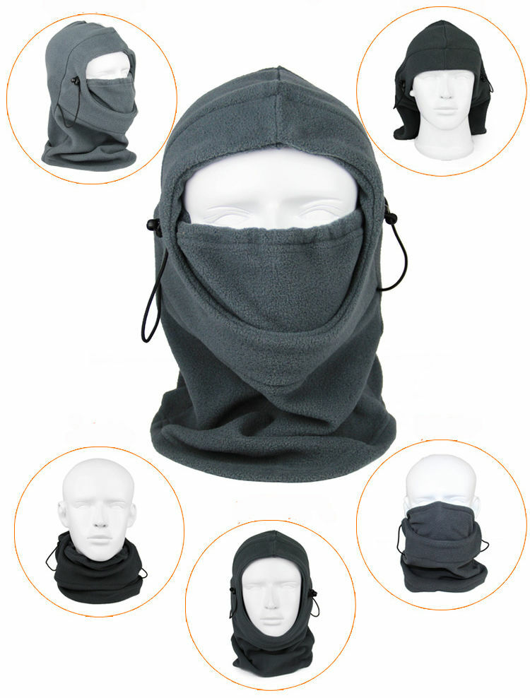 Winter Windproof Fleece Neck Warmer Balaclava Hood for Skiing & Snowboarding