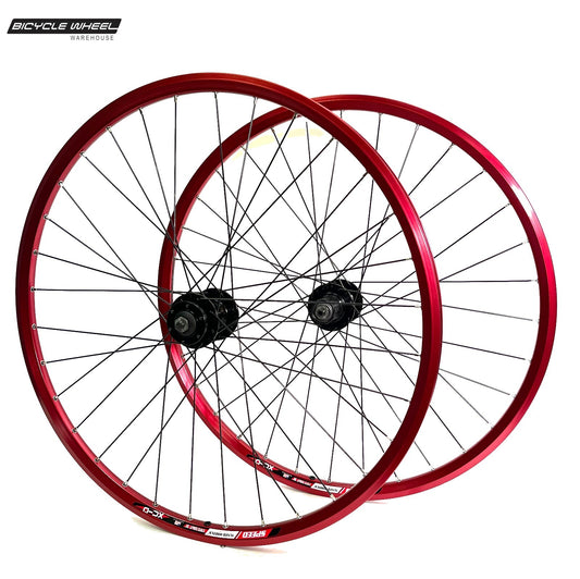 26-Inch Bicycle Wheel Set with Disc Brake Compatibility and Quick Release Hubs