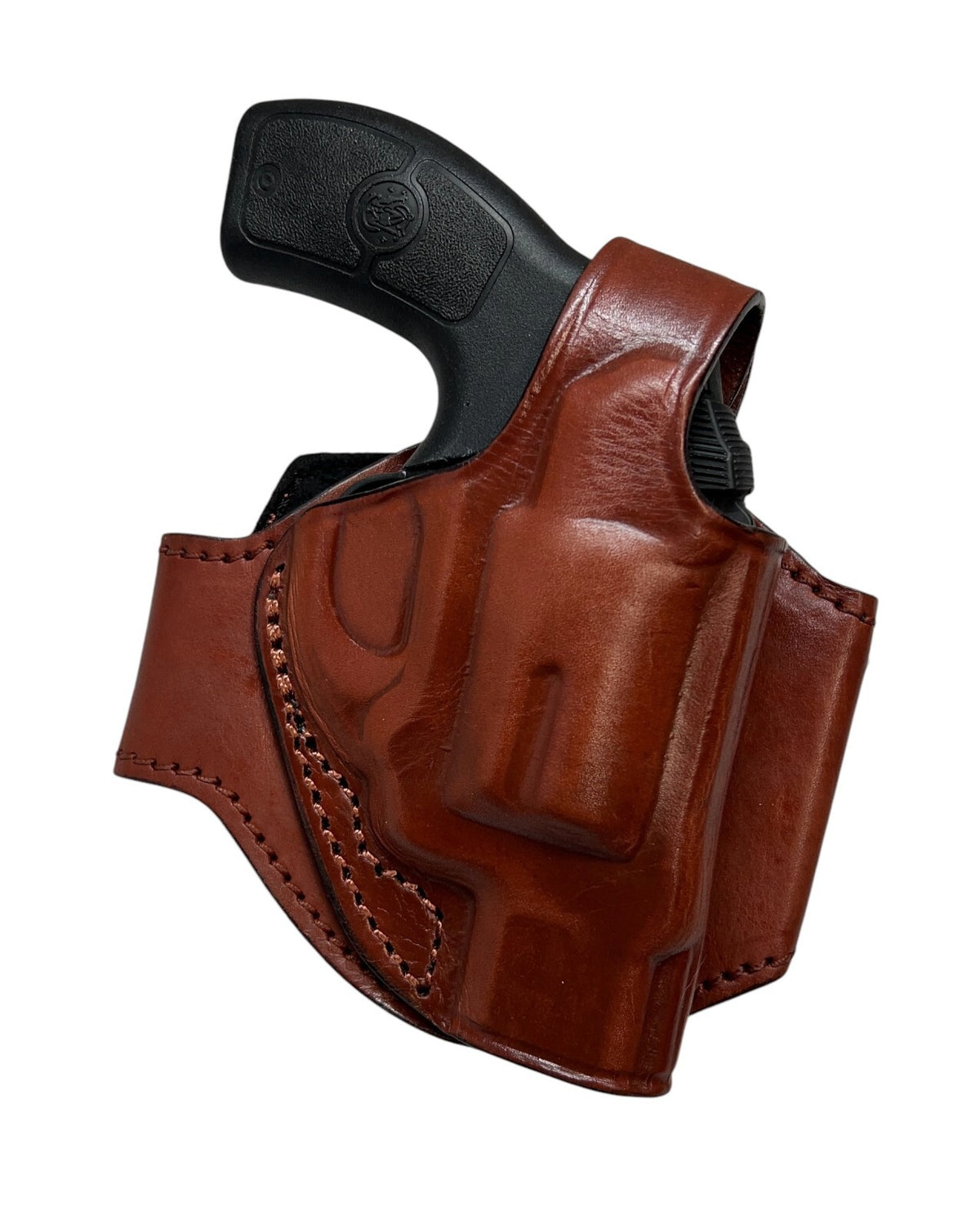 Right Hand Brown Leather Ankle Holster for S&W J-Frame 22/38 - Adjustable Fit