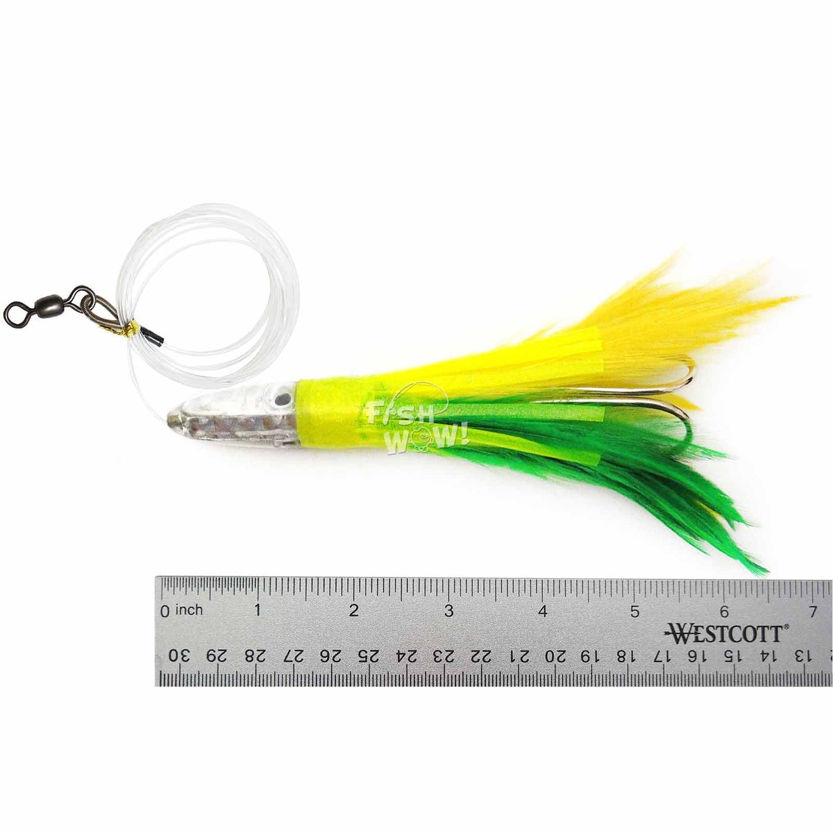 6-Inch Fish Trolling Tuna Feather Rig - Big Game Saltwater Lure