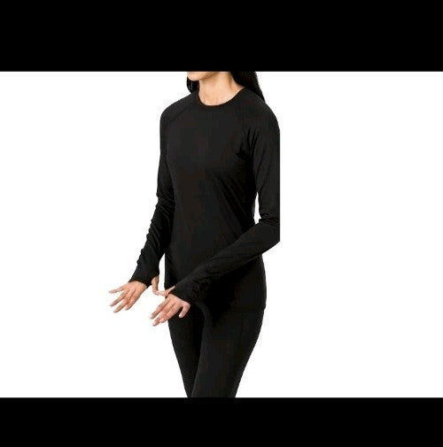 Women's Plush Warmth Base Layer Top with Crew Neck and Contoured Thumbholes