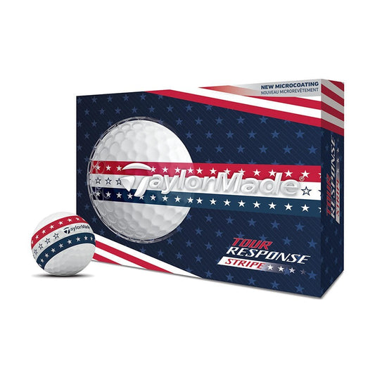 TaylorMade Tour Response Golf Balls - Microcoating Technology, USA Stripe