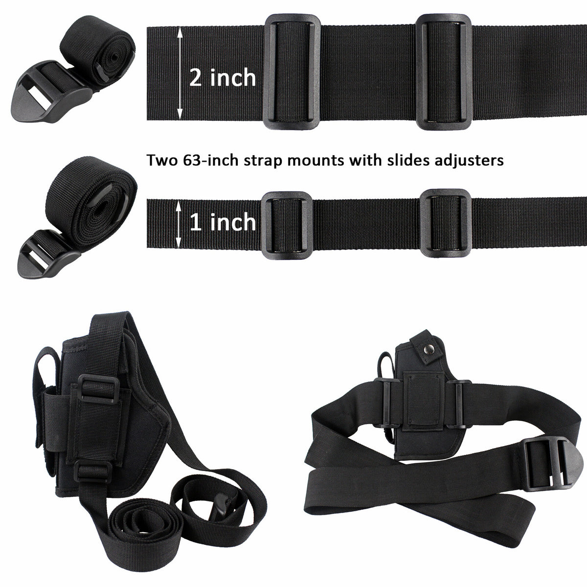 Vehicle Mount Car Truck Holster with Concealed Carry & Adjustable Straps