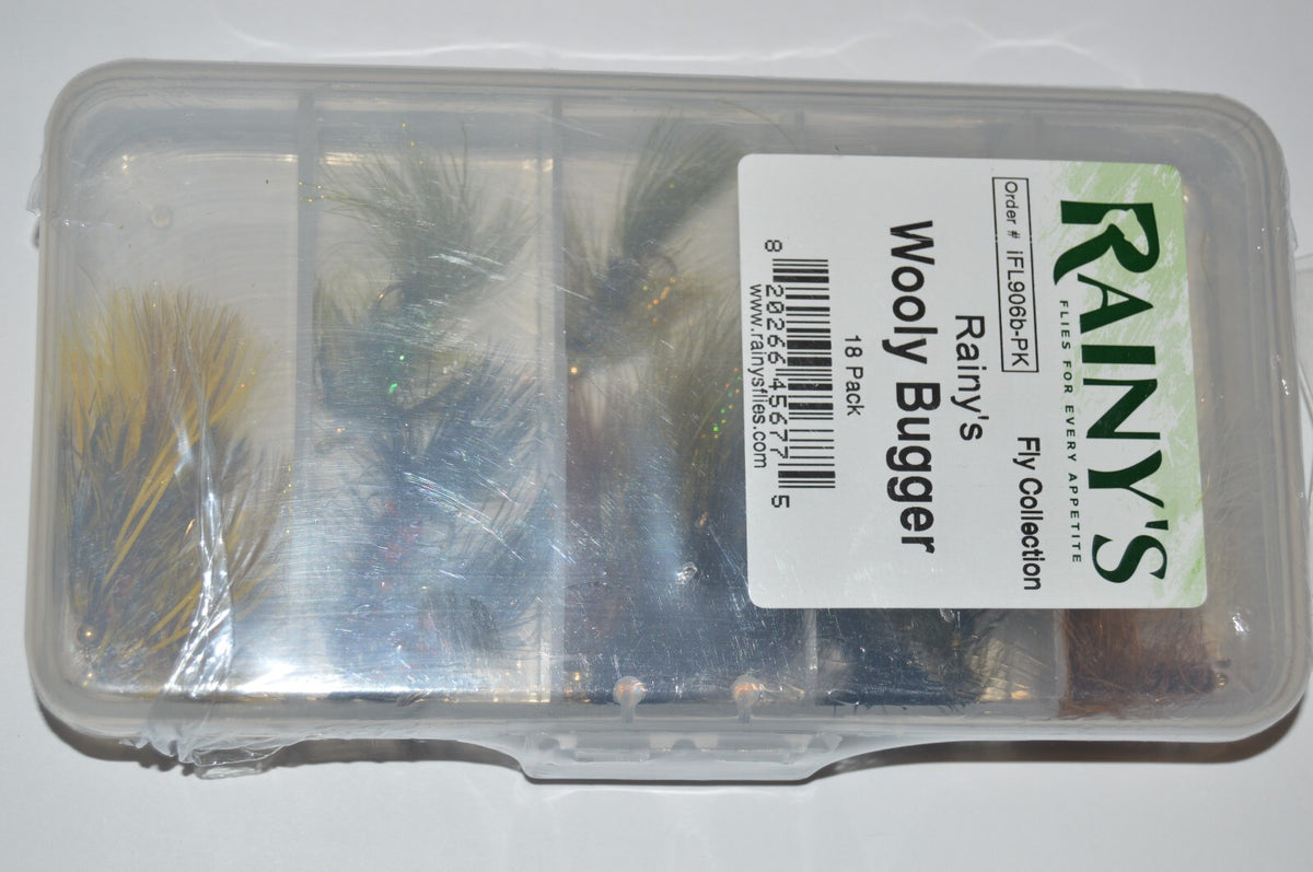 Fly Fishing Woolly Bugger Assortment Kit with Box - 18 Hand-Tied Flies