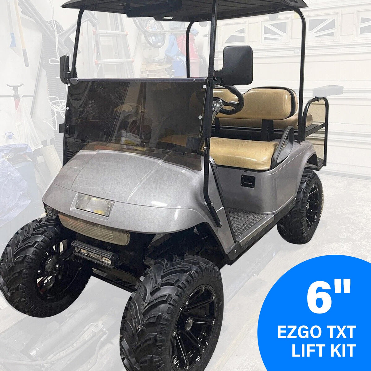 6-Inch Drop Axle Lift Kit for 2001.5-2025 EZGO TXT Electric Golf Cart, 4-Bolt Pattern