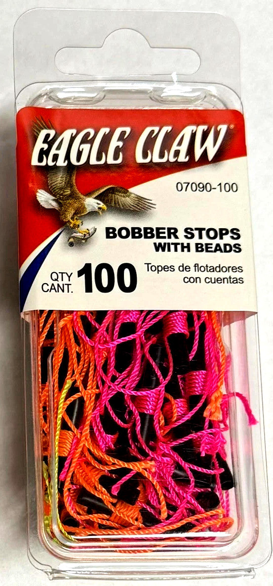 Fishing Bobber Stop with Beads - Assorted Colors, 100 Pack, Saltwater & Freshwater Use