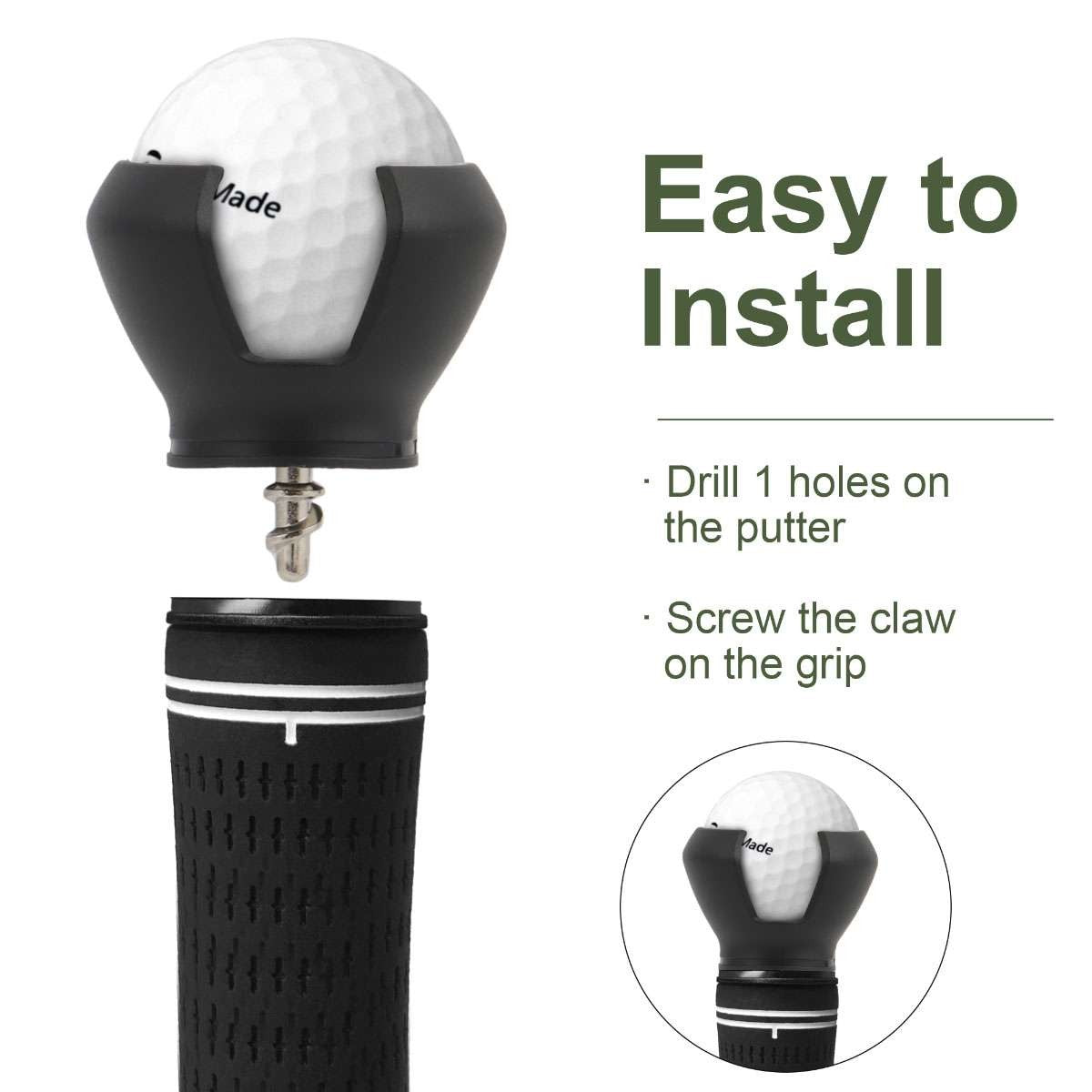 Golf Ball Pick Up Retriever Tool 4 Pack with 3-Claw Design for Putter Grip